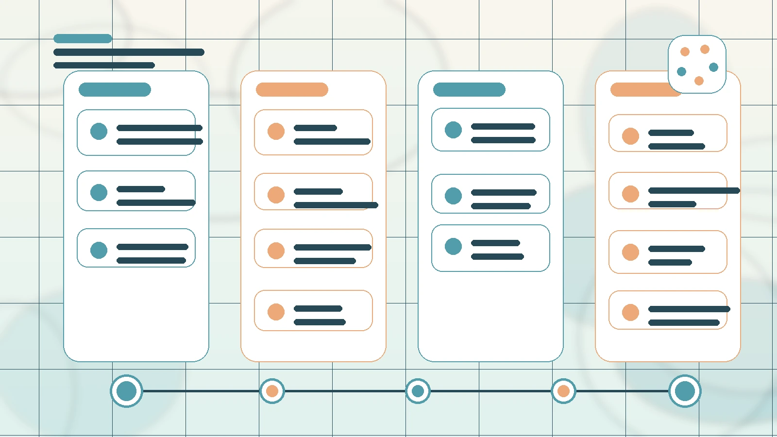 Abstract SaaS illustration for creator-side workflow, showing a creator workflow with AI-assisted brand deal management