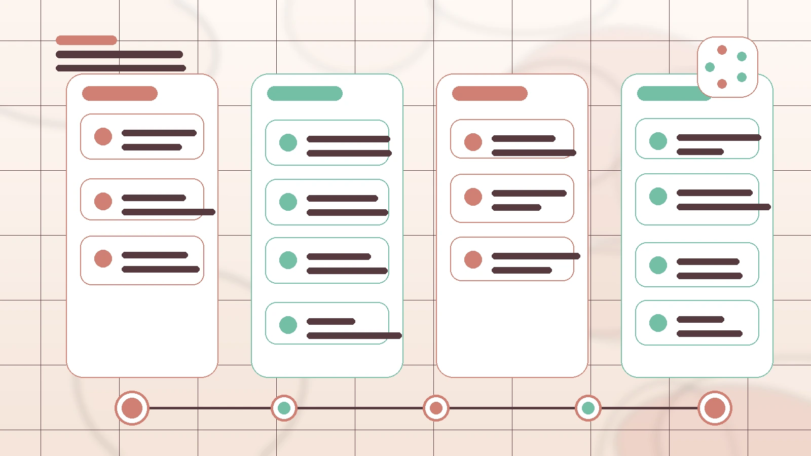 Abstract SaaS illustration for Creator Brand Deal Management Tool, showing a creator workflow with AI-assisted brand deal management