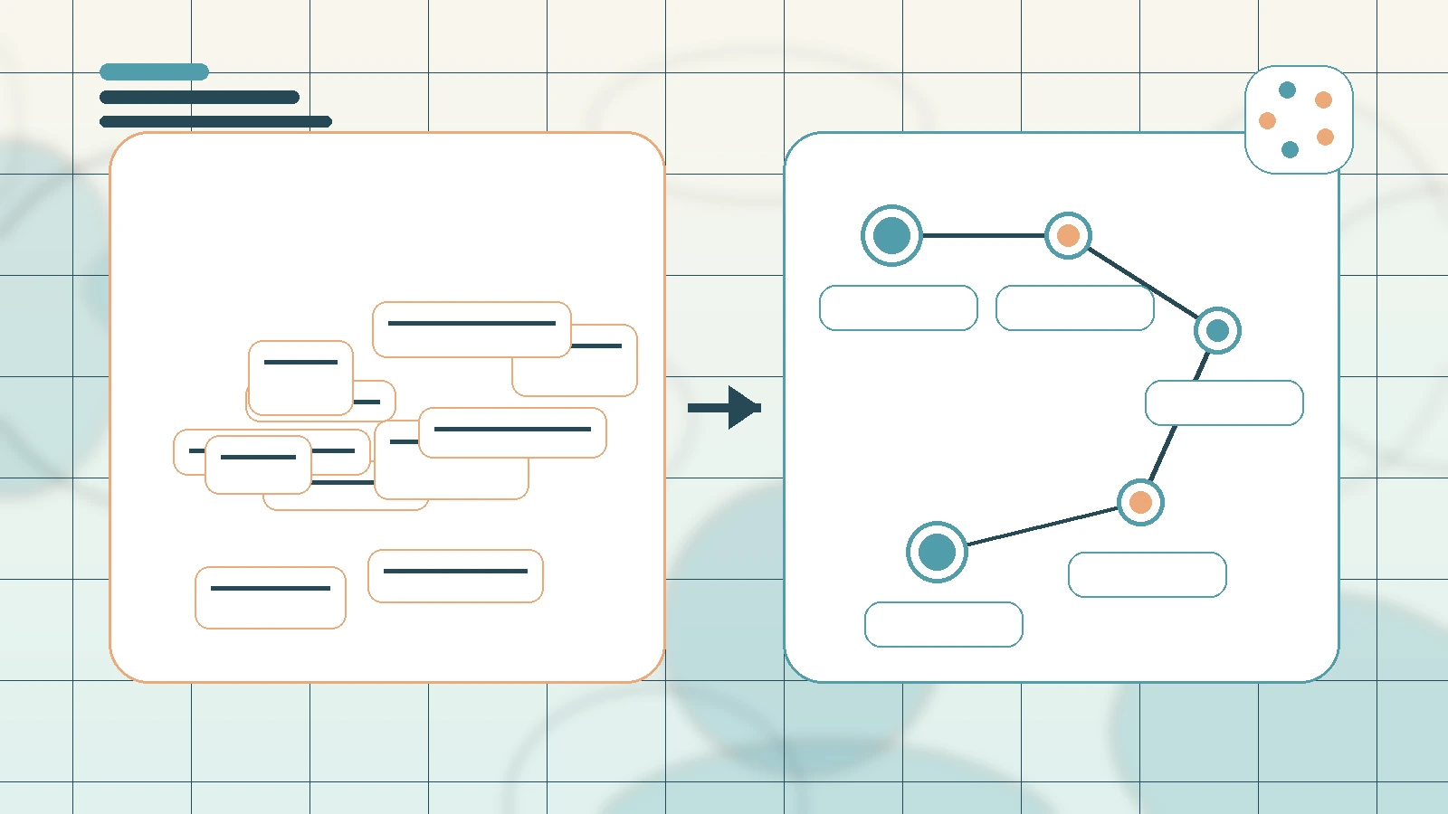 Abstract SaaS illustration for AI Talent Manager vs Traditional Talent Manager, showing a creator workflow with AI-assisted brand deal management