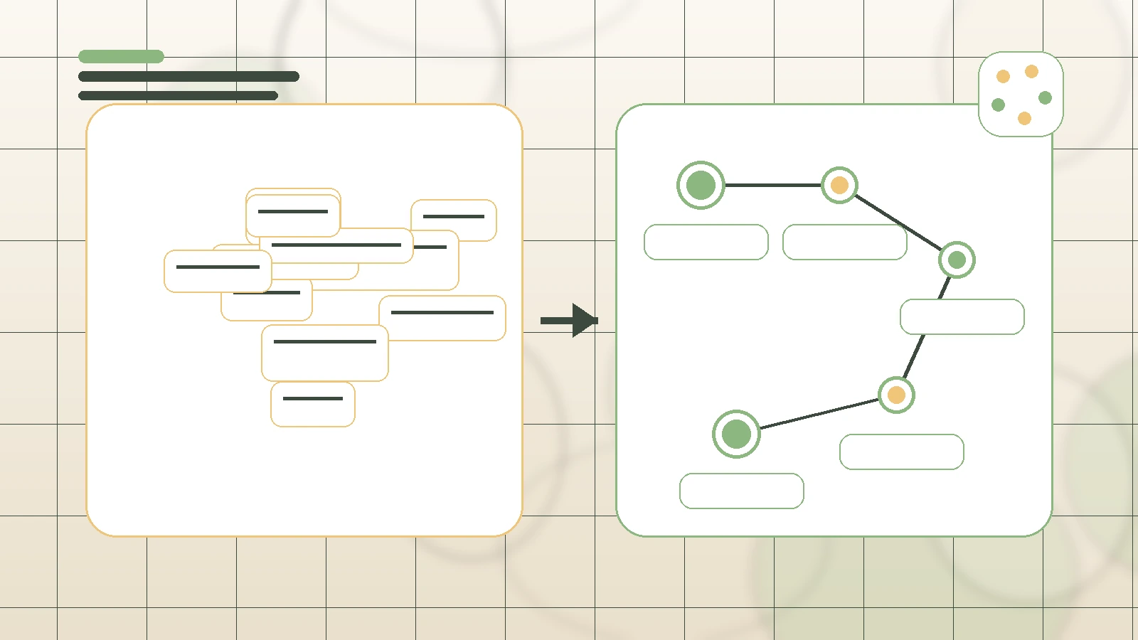 Abstract SaaS illustration for Traditional Creator Marketplace vs AI Talent Manager, showing a creator workflow with AI-assisted brand deal management