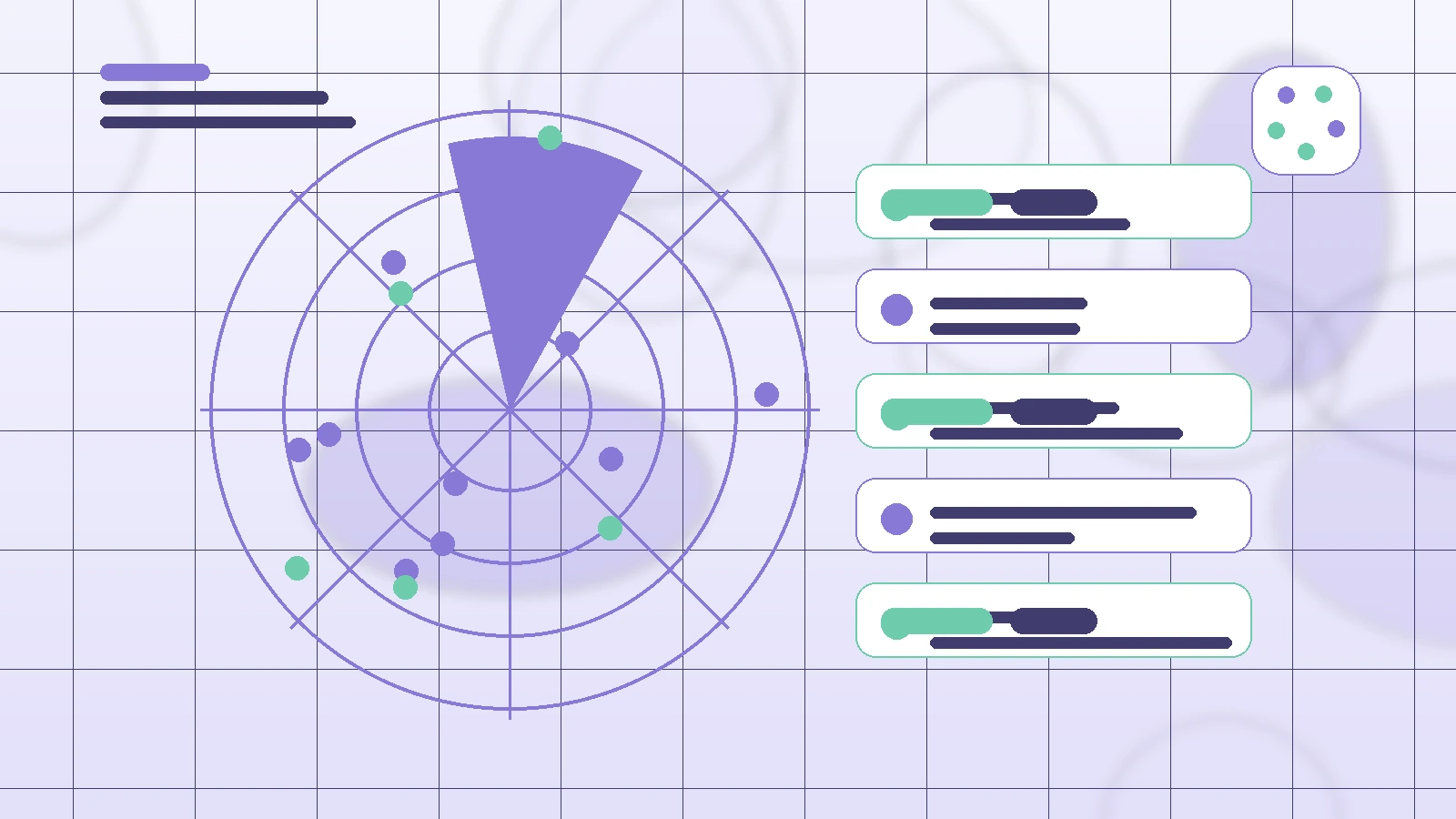 Abstract SaaS illustration for AI Creator Agent, showing a creator workflow with AI-assisted brand deal management
