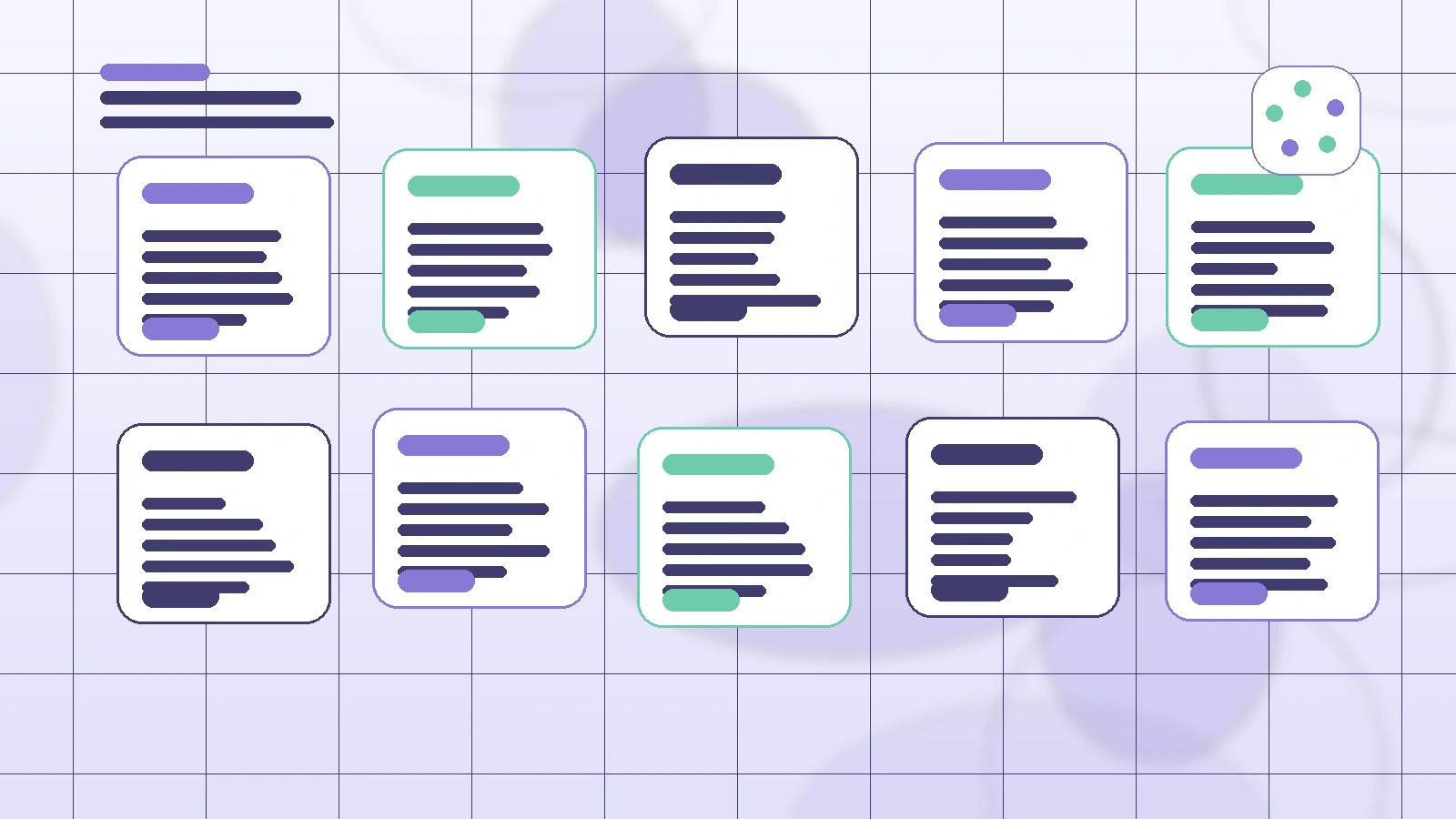 Abstract SaaS illustration for Creator Brand Deal FAQ, showing a creator workflow with AI-assisted brand deal management