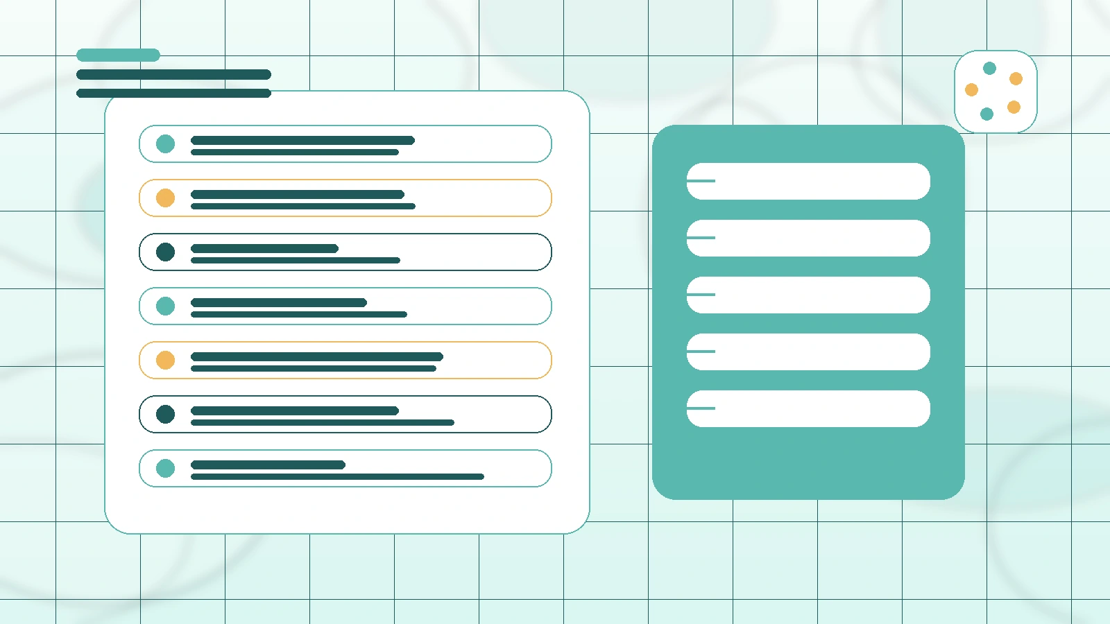 Abstract SaaS illustration for Creator Inbox Triage Guide — CreaSeed service overvi, showing a creator workflow with AI-assisted brand deal management