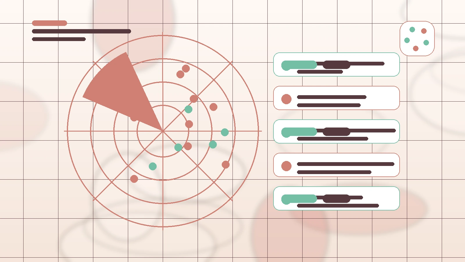 Abstract SaaS illustration for Creator Pitching Tools Guide — CreaSeed service over, showing a creator workflow with AI-assisted brand deal management
