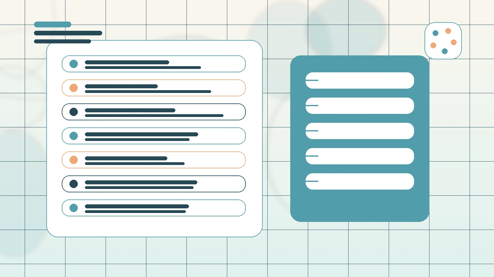 Abstract SaaS illustration for Sponsorship Email Templates for Creators, showing a creator workflow with AI-assisted brand deal management