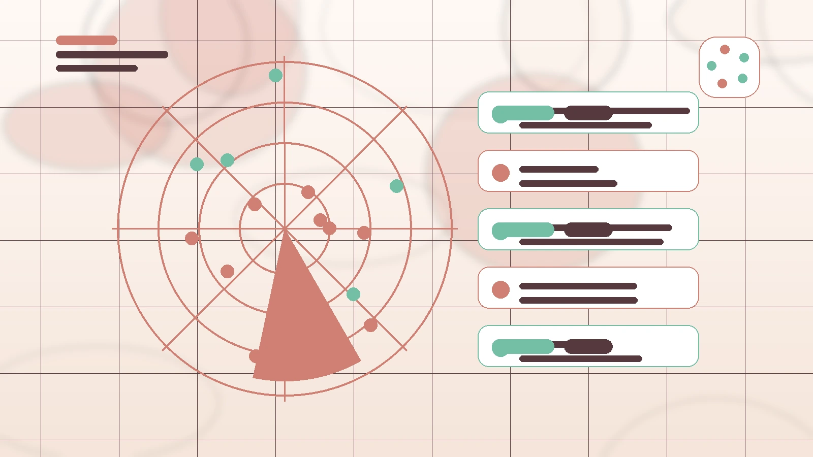 Abstract SaaS illustration for Find Brand Contacts Without Hiring a Manager, showing a creator workflow with AI-assisted brand deal management