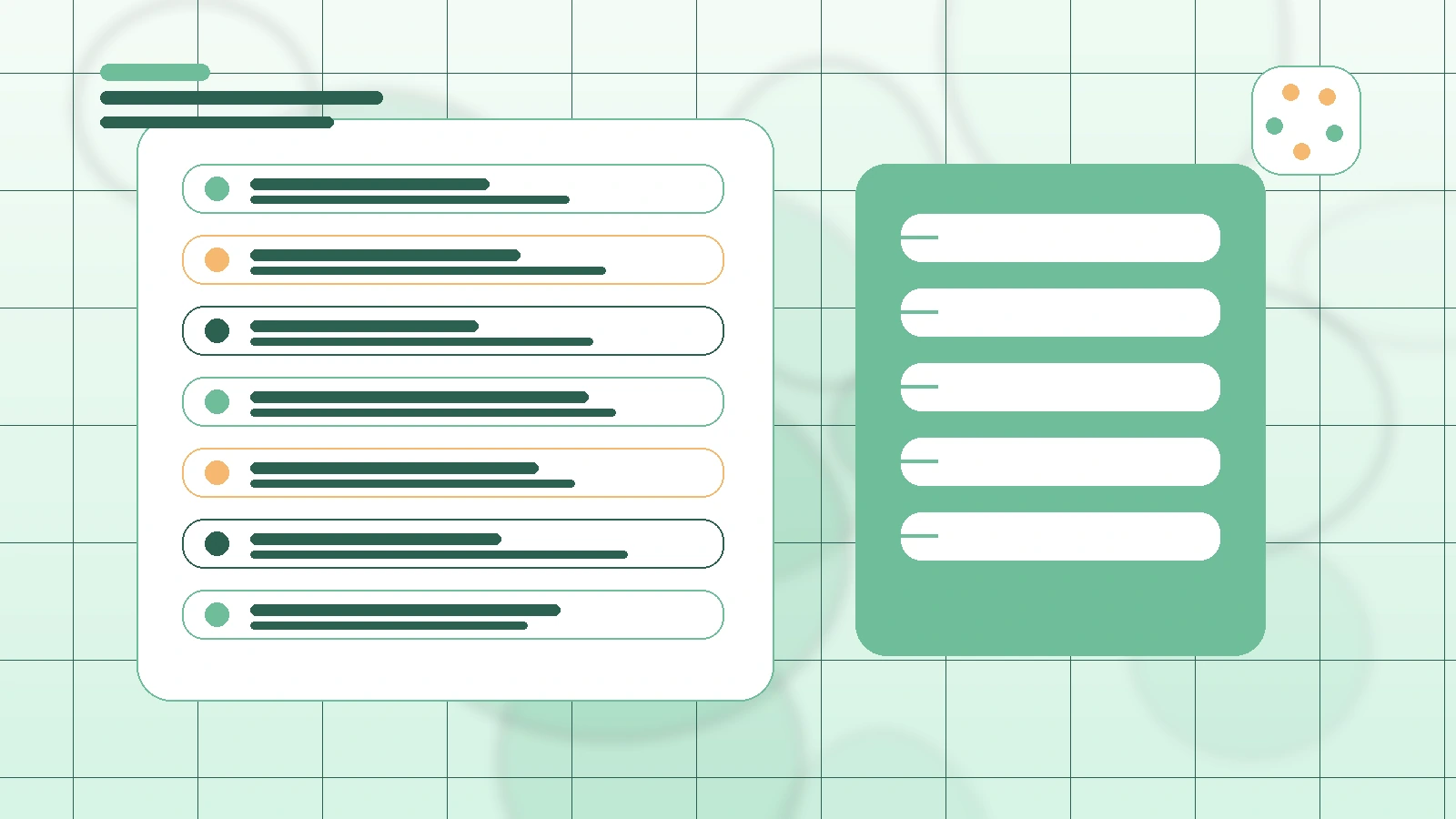 Abstract SaaS illustration for Instagram DM Brand Collaboration Management, showing a creator workflow with AI-assisted brand deal management