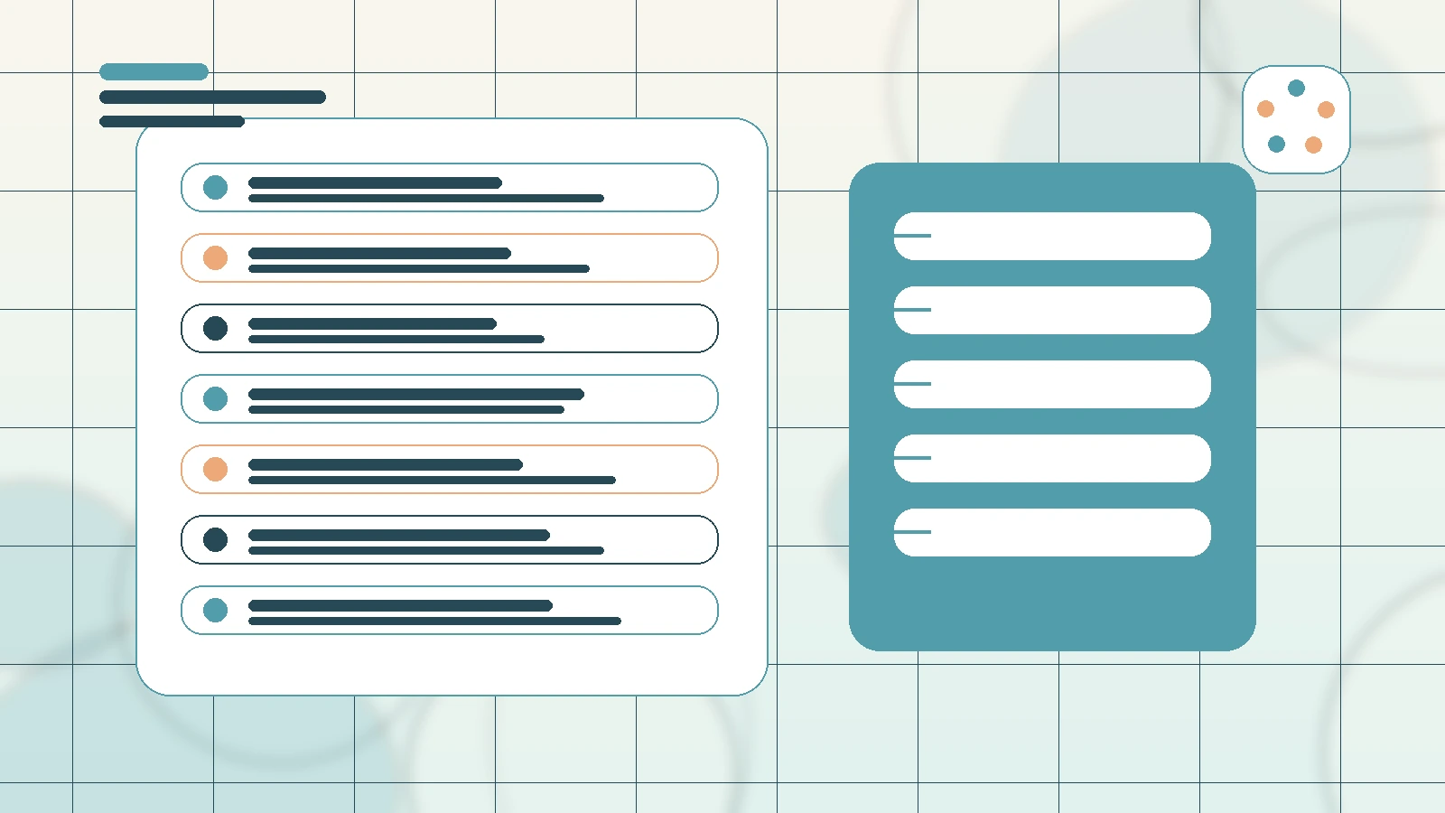 Abstract SaaS illustration for Manage Sponsorship Emails as a Creator, showing a creator workflow with AI-assisted brand deal management