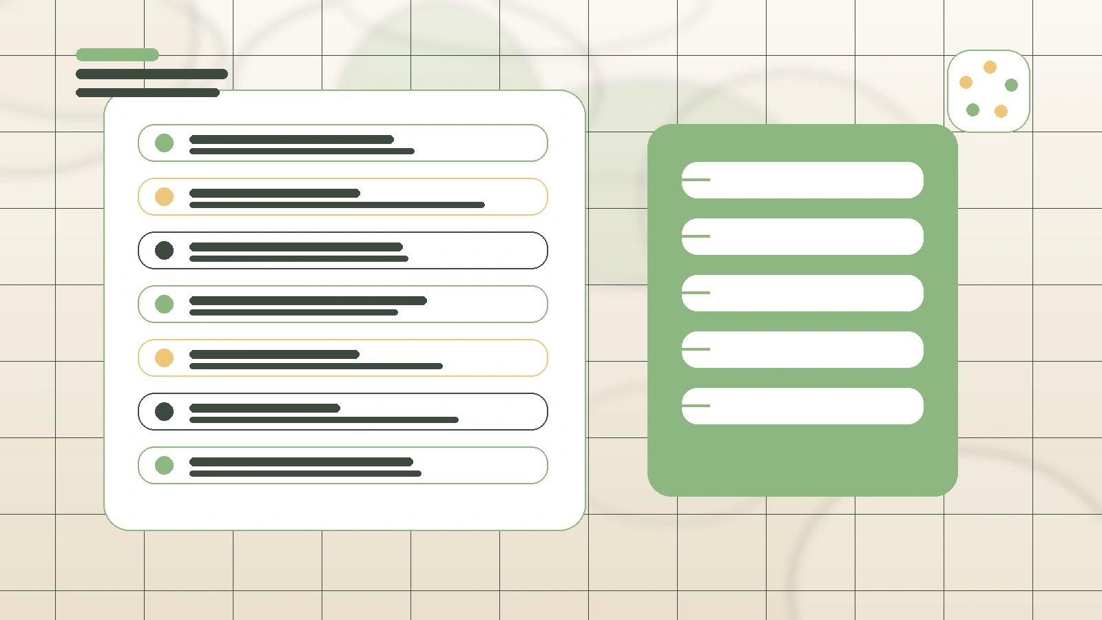 Abstract SaaS illustration for Organize Sponsorship Deliverables, Follow-ups, and Payments, showing a creator workflow with AI-assisted brand deal management
