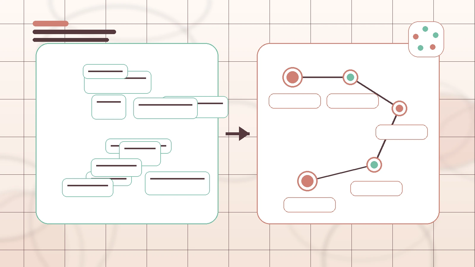 Abstract SaaS illustration for Sponsorship Readiness Review for Creators, showing a creator workflow with AI-assisted brand deal management